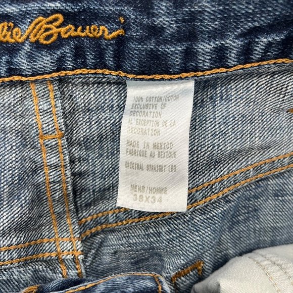 Eddie Bauer Jeans Mens Blue Straight Leg Cotton Denim Size 38x34 - Picture 8 of 13